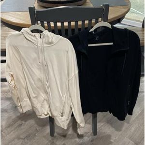 Ivory and black Old Navy hoodies